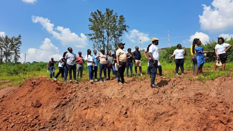 Members at the Mairye land visit: land site visit 07