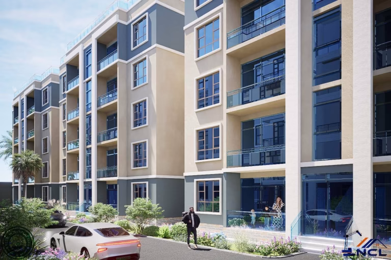 Render of CCAM Legacy Homes: apartment block beige