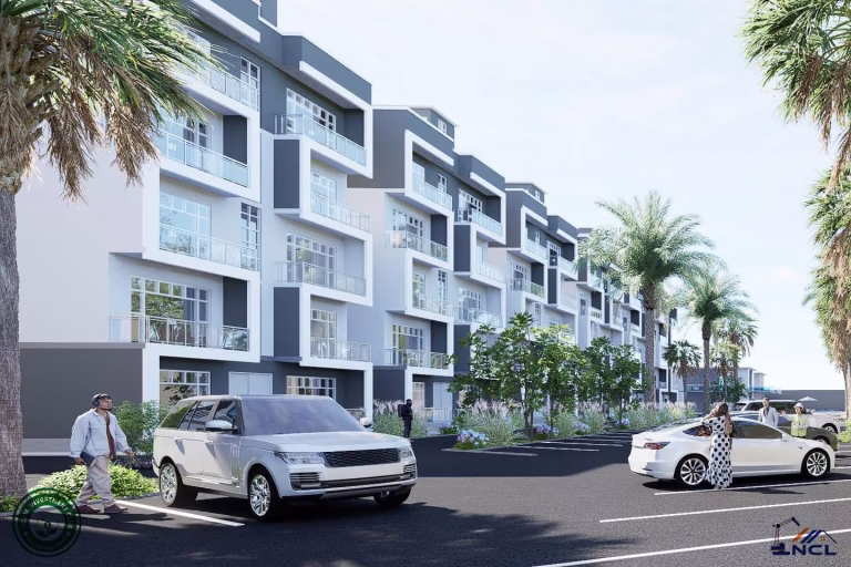 Render of CCAM Legacy Homes: apartments street view