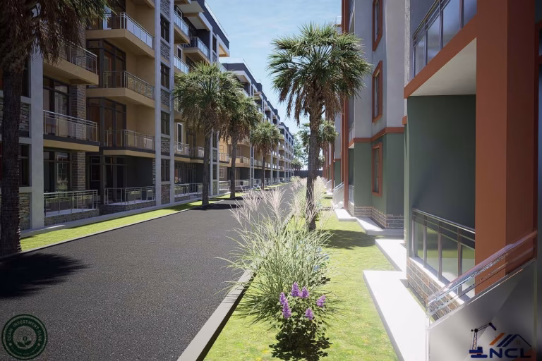 Render of CCAM Legacy Homes: landscaped courtyard